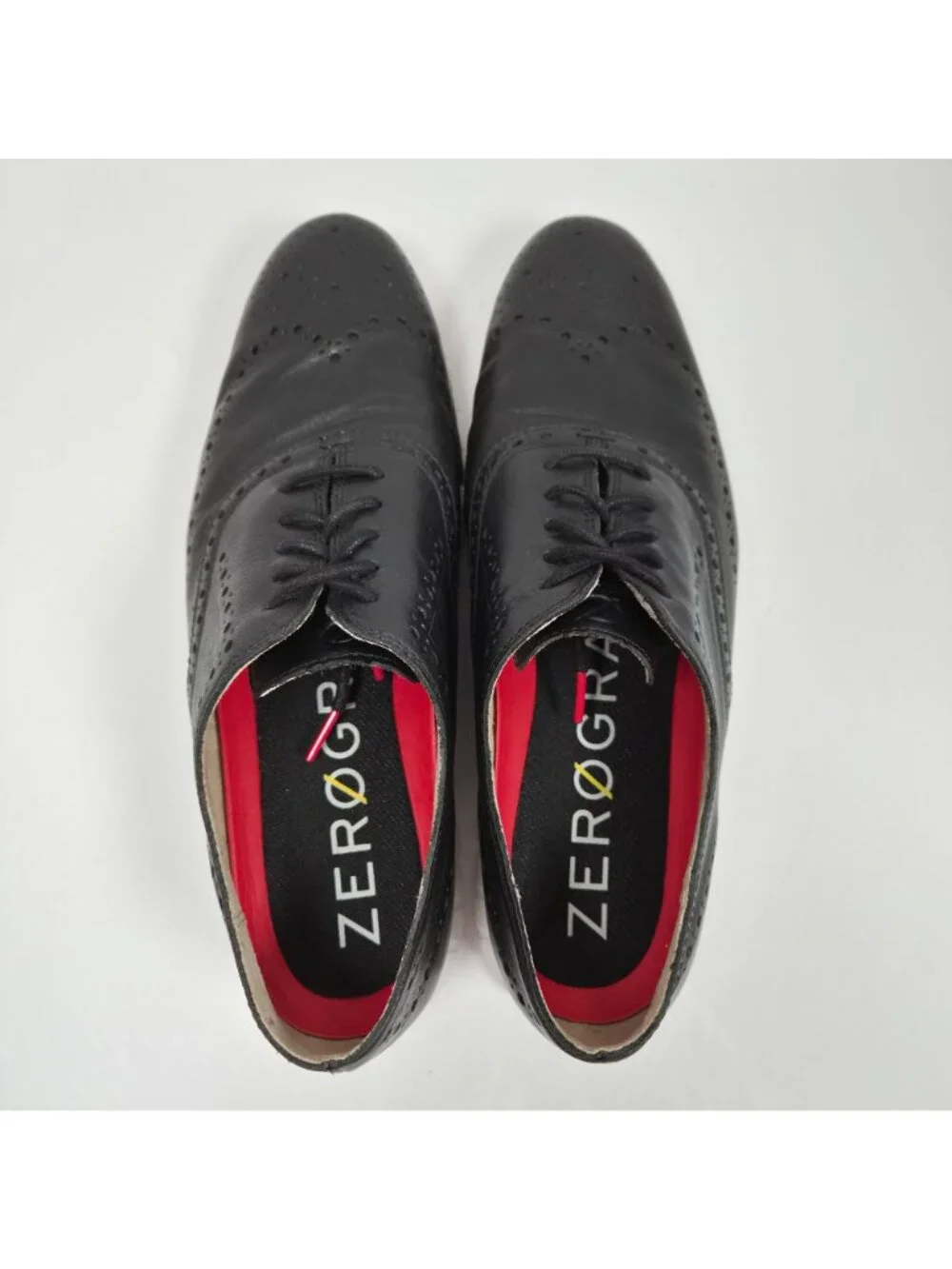 Cole Haan Zerogrand Wingtip Oxford Men's Black Leather Shoes C31462 Size 11.5M
